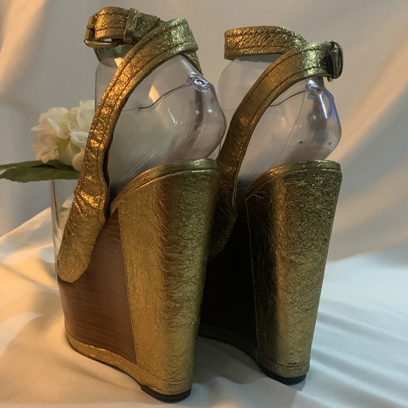 DOLCE VITA Camryn Dark Gold Ankle Strap Platform Wedge Sandal - Picture 11 of 14